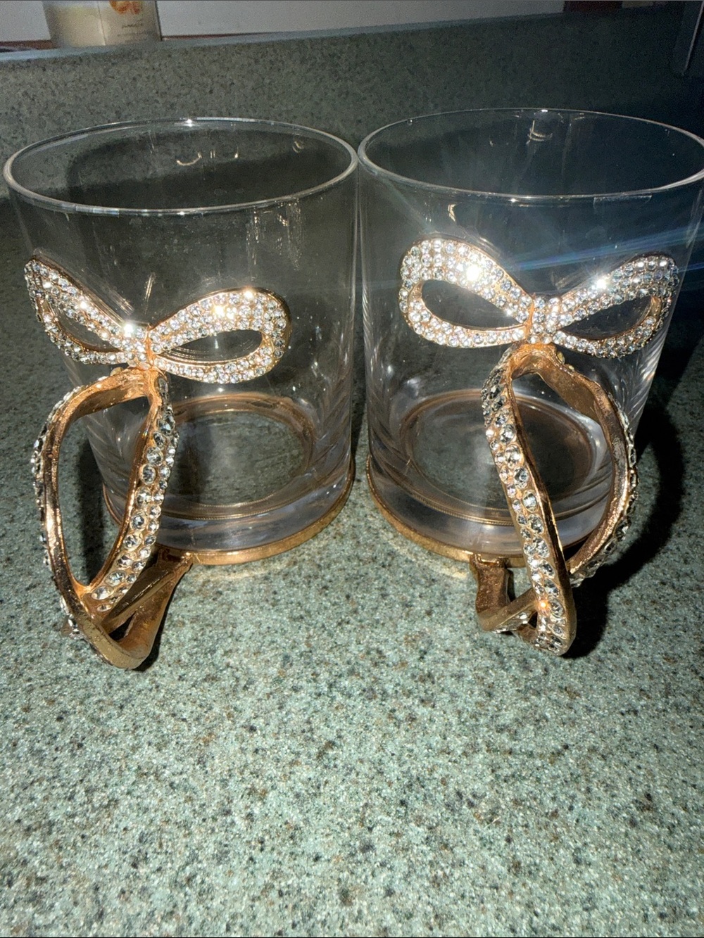 Crystal Bow Accent Glasses - Set of 2